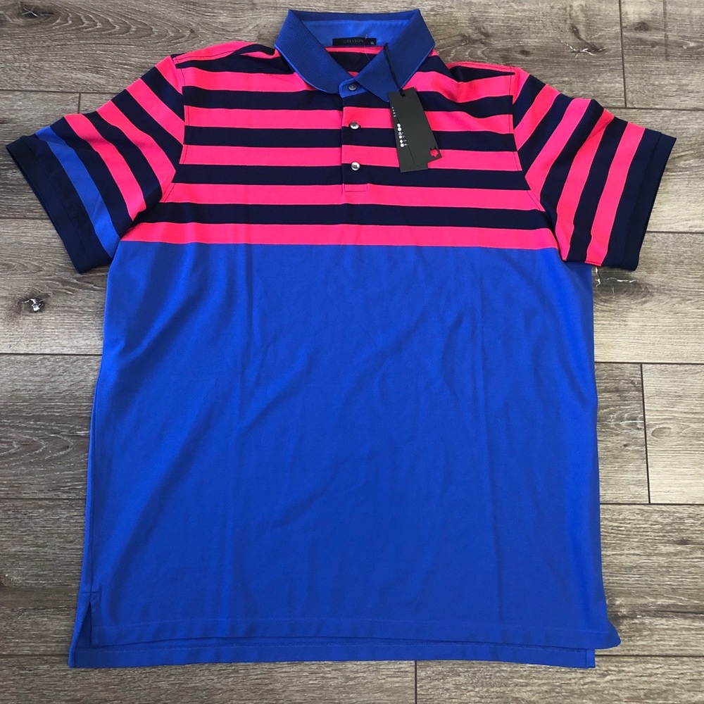 Greyson RLX Golf Polo Shirt XL Red Blue Stripes